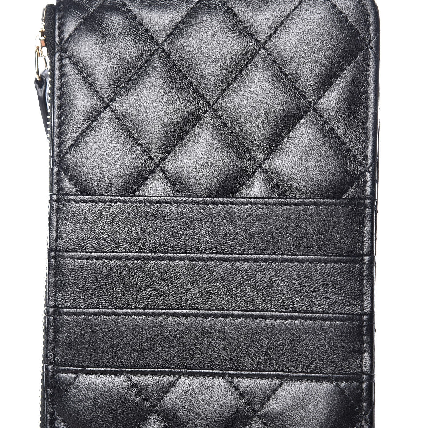 Chanel Lambskin Quilted Classic Flat Wallet Pouch Black 8 of 10