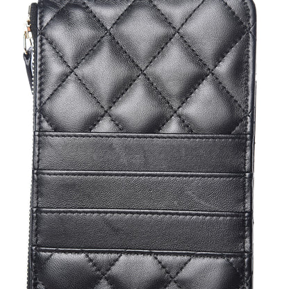 Chanel Lambskin Quilted Classic Flat Wallet Pouch Black 8 of 10