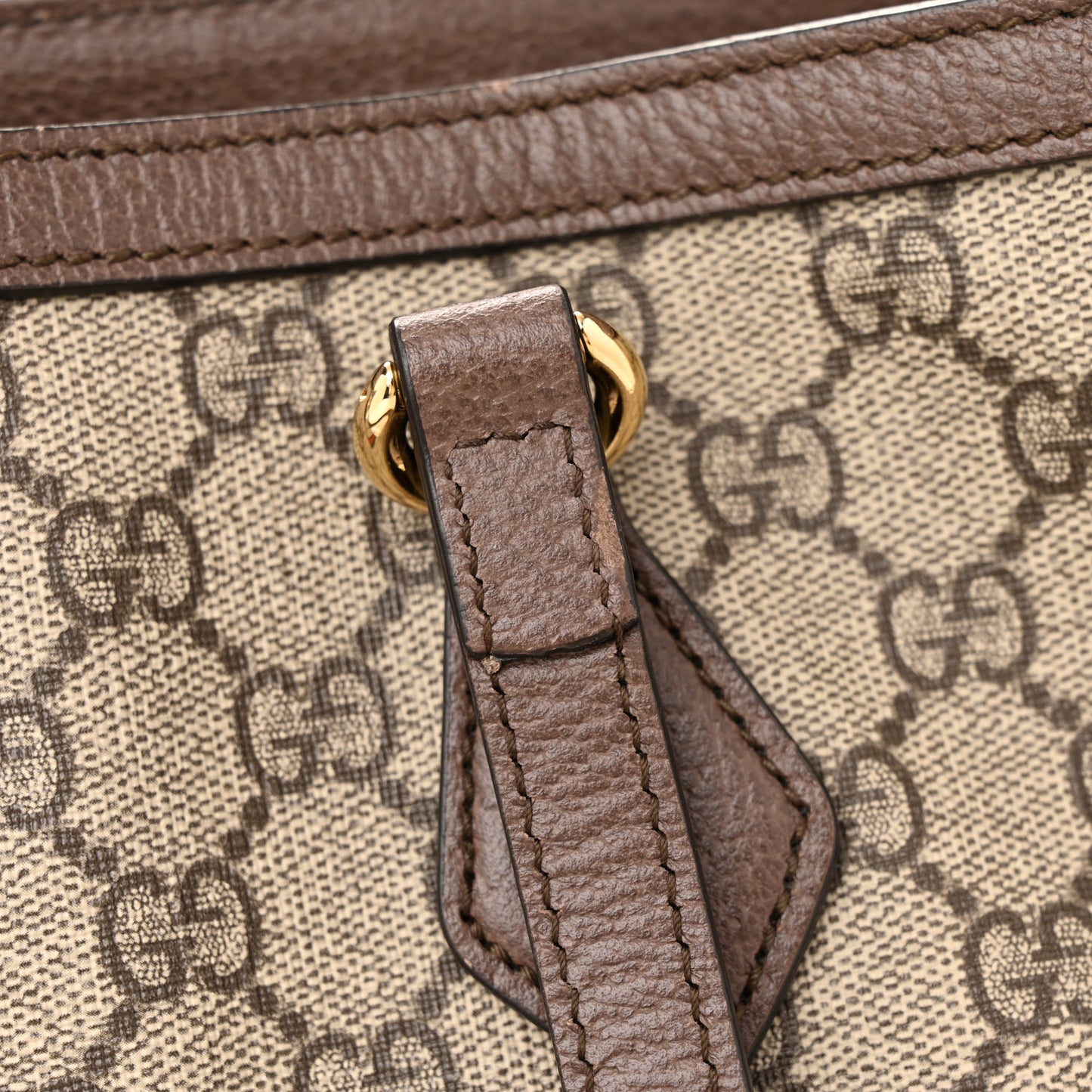 GG Supreme Monogram Medium Ophidia Shopping Tote Brown