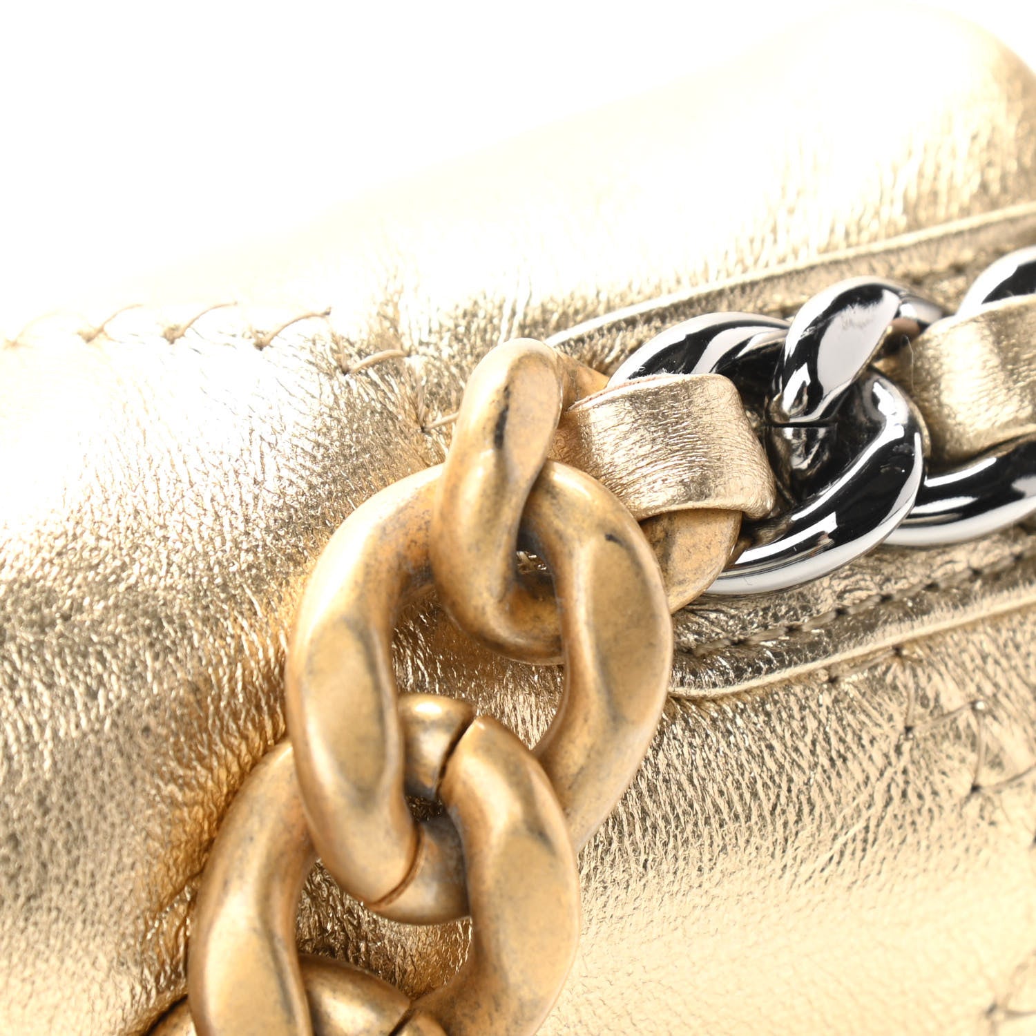 Chanel Metallic Goatskin Quilted Medium Chanel 19 Flap Gold 11 of 11