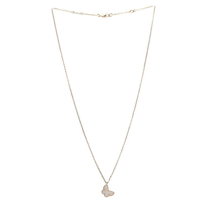 Van Cleef & Arpels 18K Yellow Gold Mother of Pearl Sweet Alhambra Butterfly Pendant Necklace 3 of 5