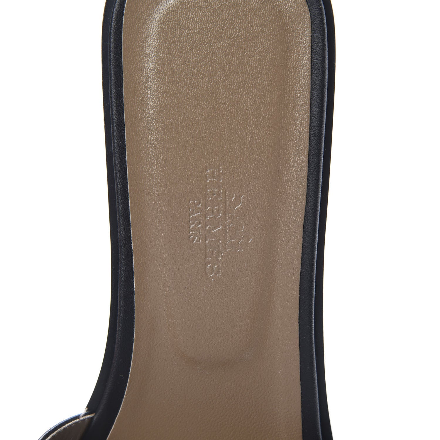 Hermes Box Calfskin Oran Sandals 39.5 Black 7 of 9