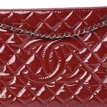 Chanel Patent Quilted Timeless CC Shopping Tote Red 10 of 10