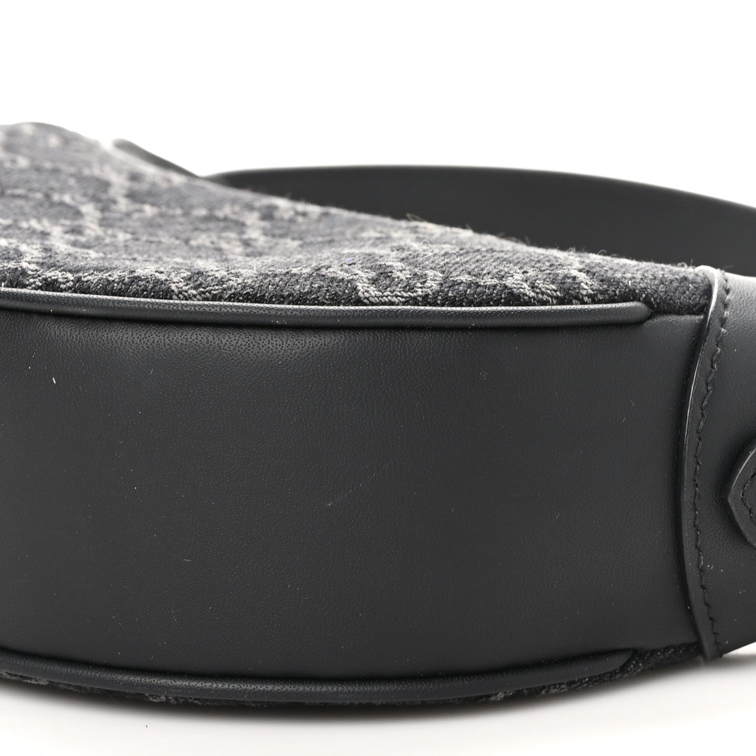 Gucci Denim GG Monogram Dollar Calfskin Web Mini Ophidia Half Moon Hobo Black Grey 10 of 10