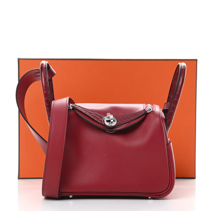 Hermes Matte Alligator Swift Mini Touch Lindy 20 Rouge Grenat Bourgogne 11 of 11