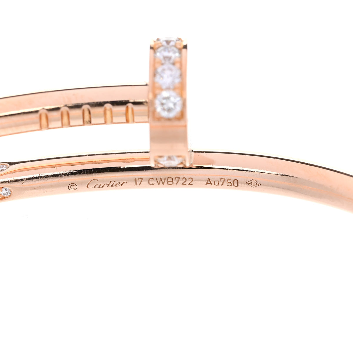 18K Pink Gold Diamond Juste Un Clou Bracelet 17