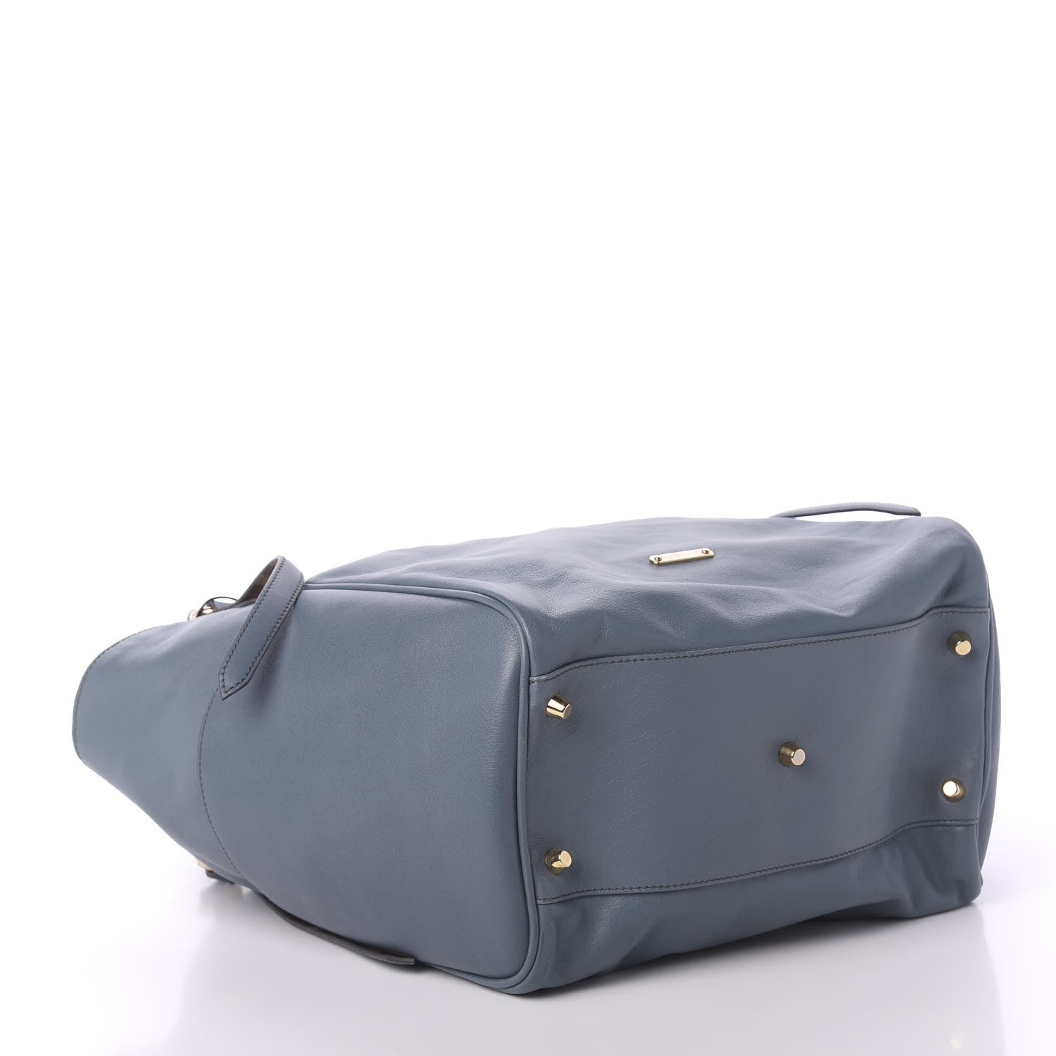 Burberry Calfskin Haymarket Check Small Canterbury Tote Slate Blue 4 of 11