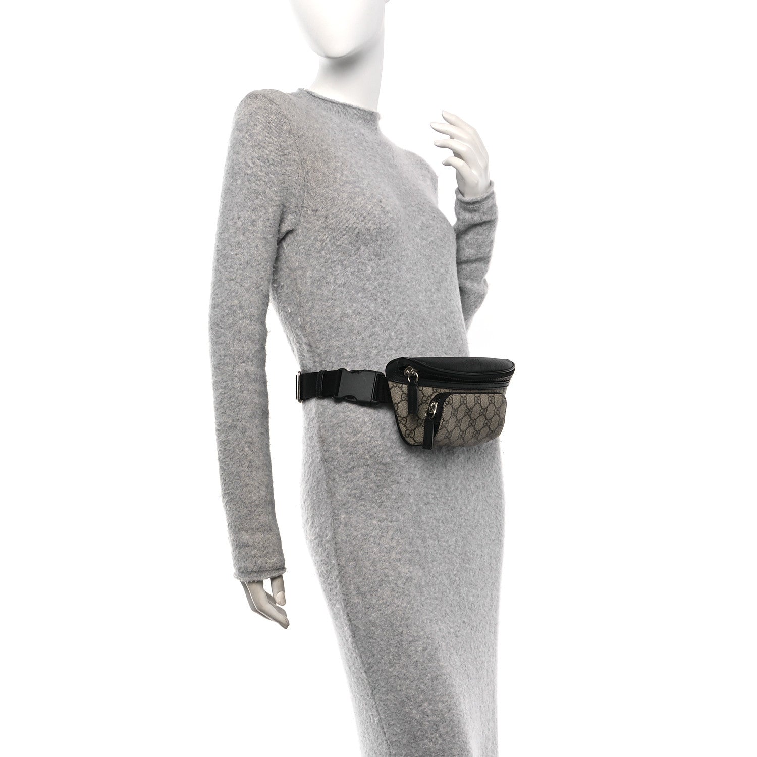 Gucci GG Supreme Monogram Belt Bag Black 2 of 10