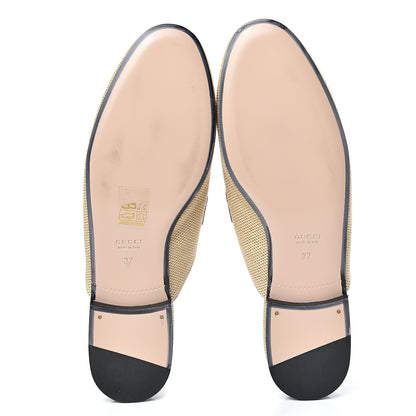 Gucci Canvas Vintage Charlotte Web Princetown Slippers 37 Sand Cuir 5 of 9