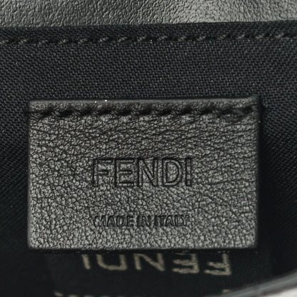 Fendi Vitello King Tamponato Logo Embossed Fold Over Card Holder Wallet Black 6 of 11