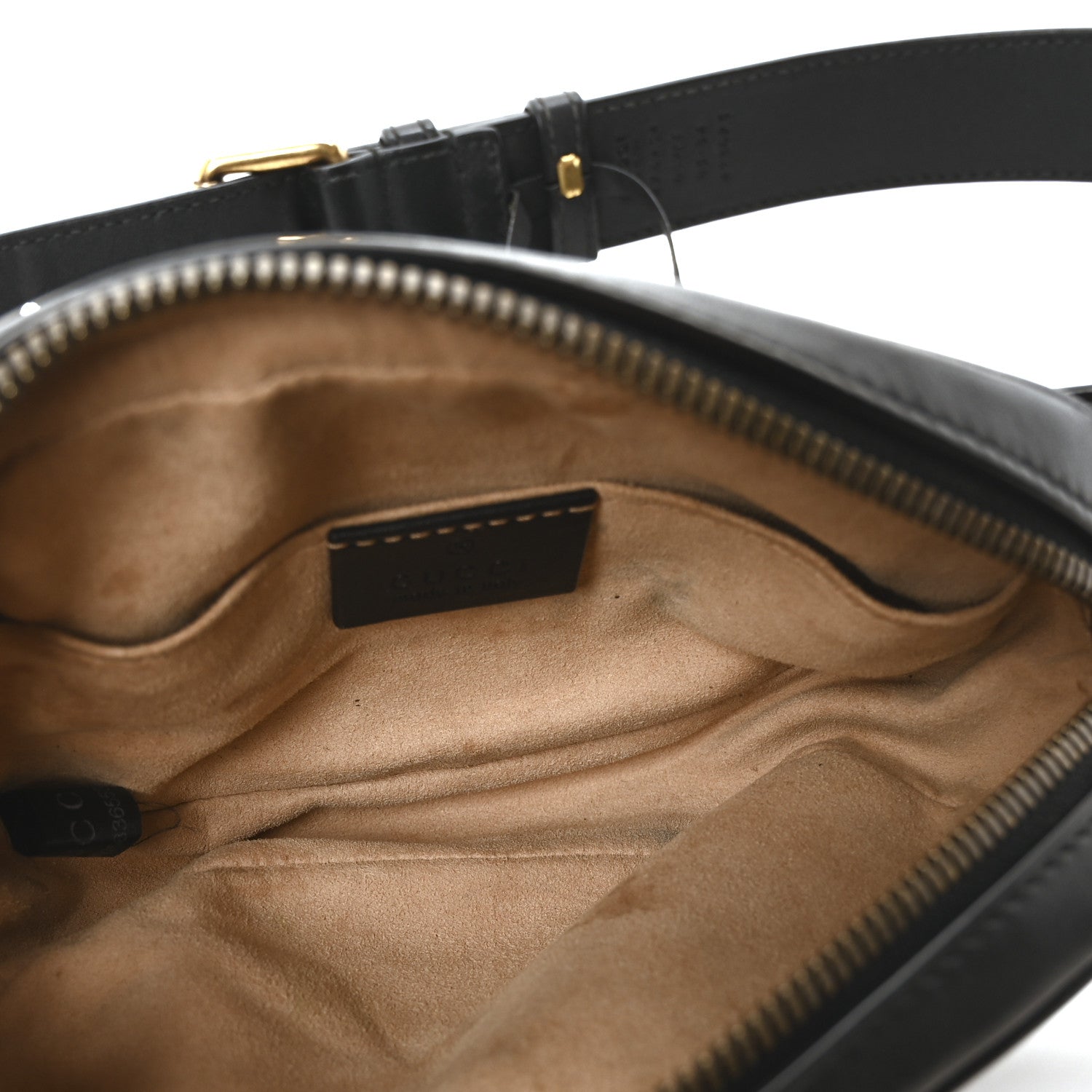 Gucci Calfskin Matelasse GG Marmont Belt Bag 85 34 Black 5 of 10