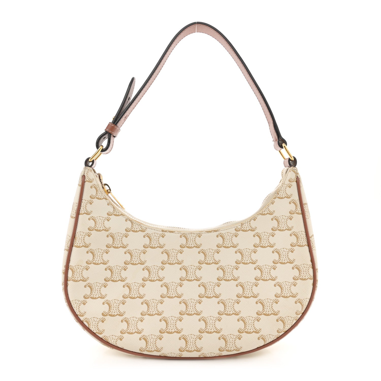 Celine Canvas Calfskin Ava Triomphe Shoulder Bag White 1 of 12