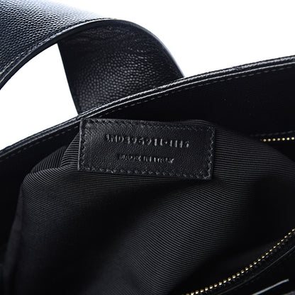 Saint Laurent Grain De Poudre Matelasse Chevron Monogram Shopping Bag Black 7 of 10