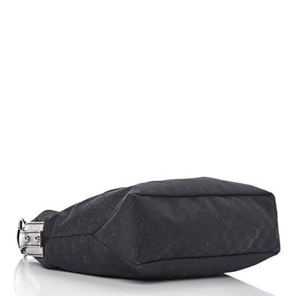 Gucci Monogram Medium Horsebit Chain Hobo Black 4 of 12