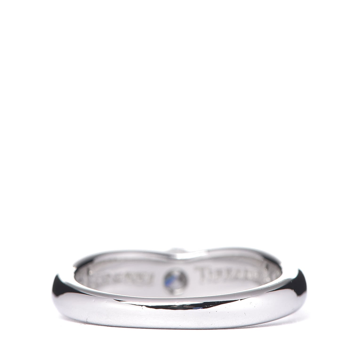 Tiffany Platinum Diamond Elsa Peretti Curved Band Ring 48 4.5 3 of 6