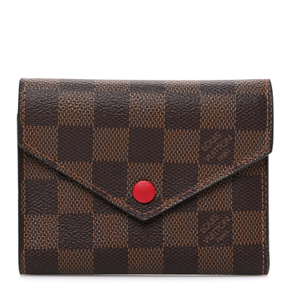 Louis Vuitton Damier Ebene Victorine Wallet Red 1 of 6