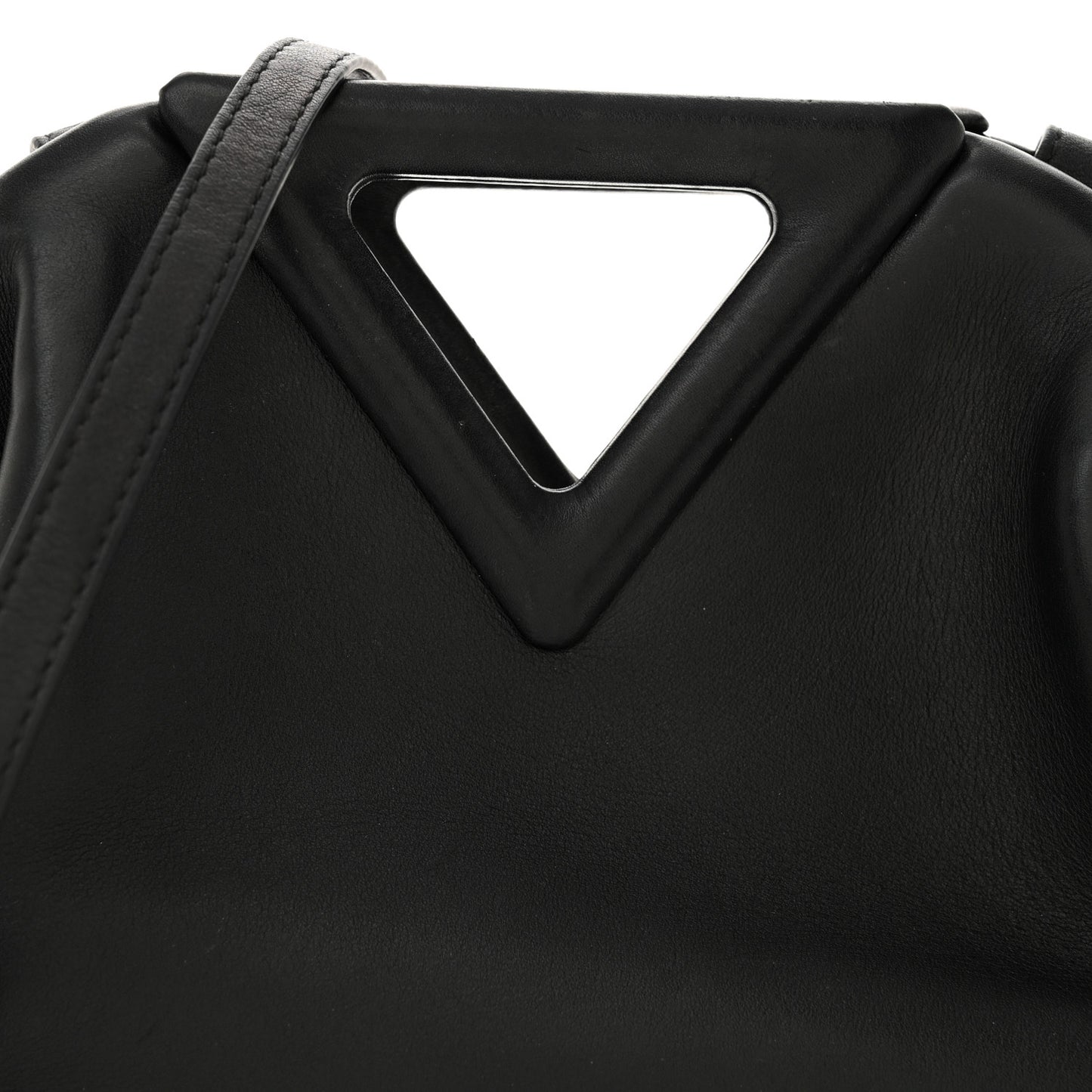 Calfskin Small The Point Triangle Bag Black