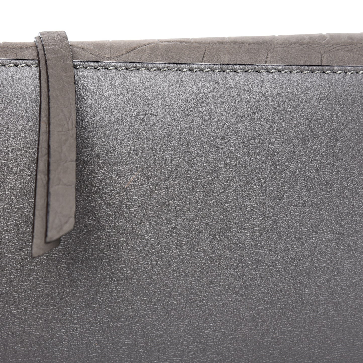 Crocodile Embossed Nubuck Medium Phantom Luggage Grey