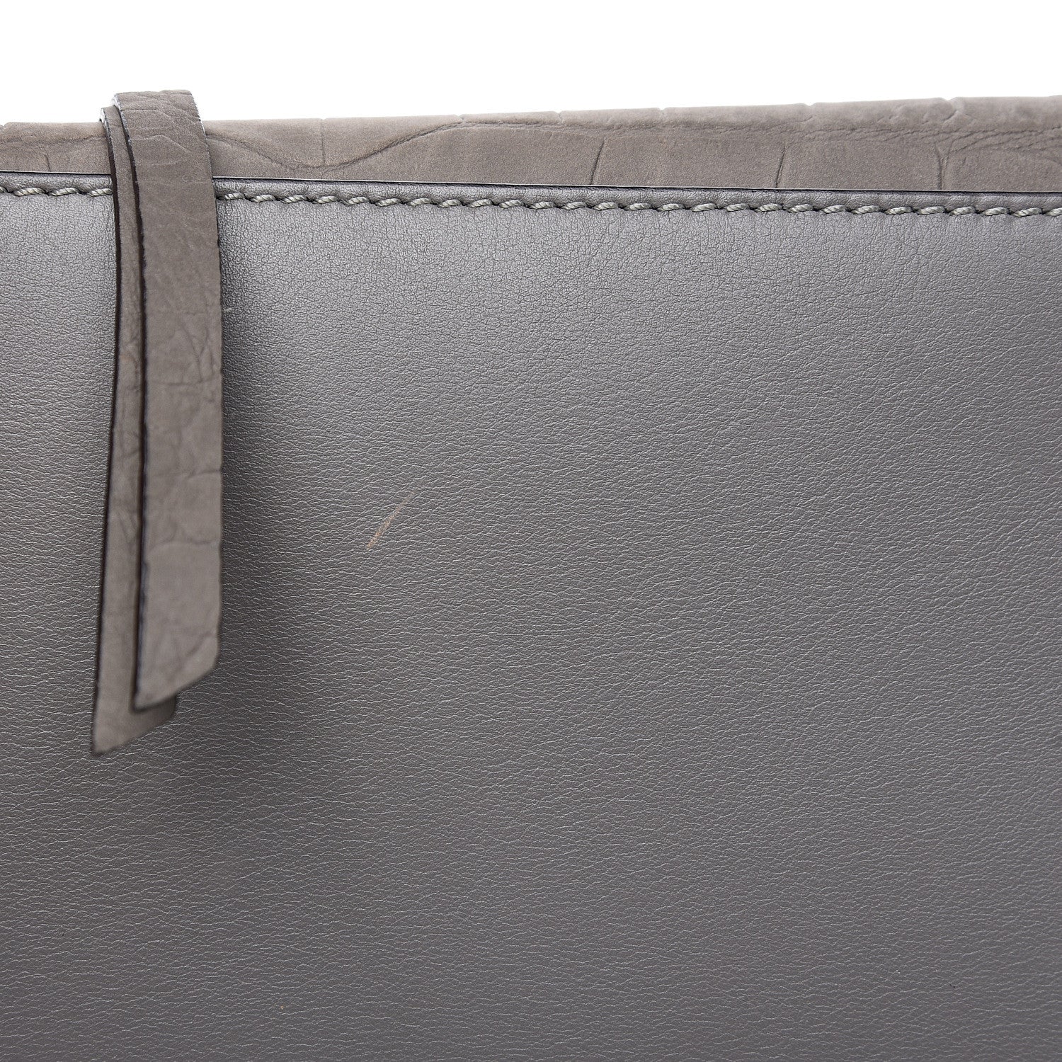 Celine Crocodile Embossed Nubuck Medium Phantom Luggage Grey 9 of 12
