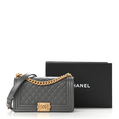 Chanel Caviar Quilted Medium Boy Flap Grey 11 of 11