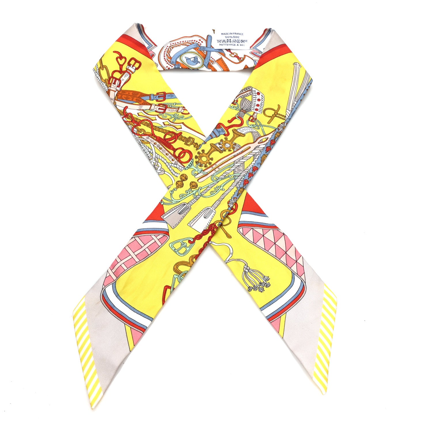 Hermes Silk Bouquets Selliers Twilly Jaune Vif Rouge Multicolor 1 of 4