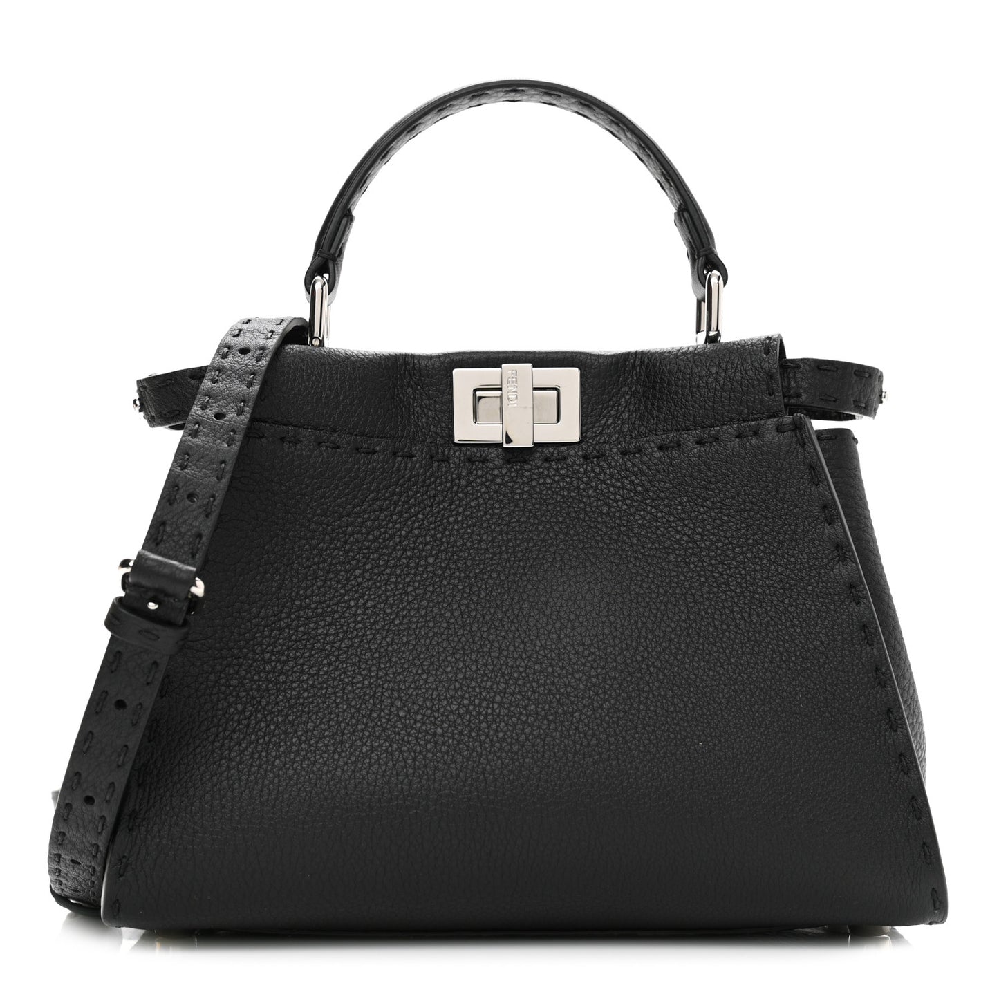 Cuoio Romano Selleria Bi-Color Mini Peekaboo Iconic Satchel Black Mou
