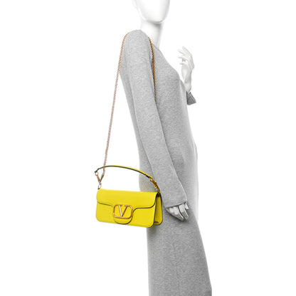 Valentino Garavani Calfskin Vlogo Loco Shoulder Bag Bright Lemon 2 of 9
