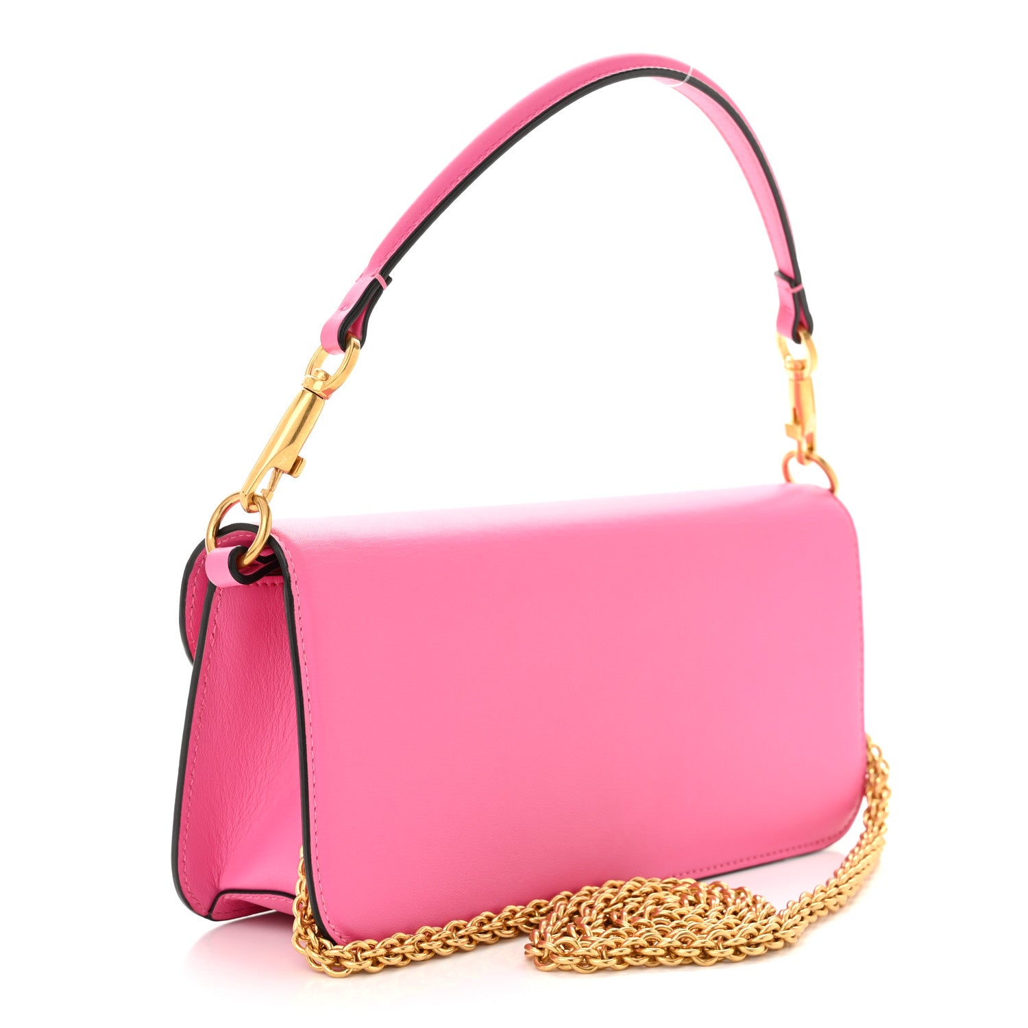 Valentino Garavani Calfskin Vlogo Loco Shoulder Bag Feminine Pink 3 of 10