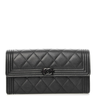 Chanel Caviar Quilted Boy Flap Wallet So Black 1 of 9