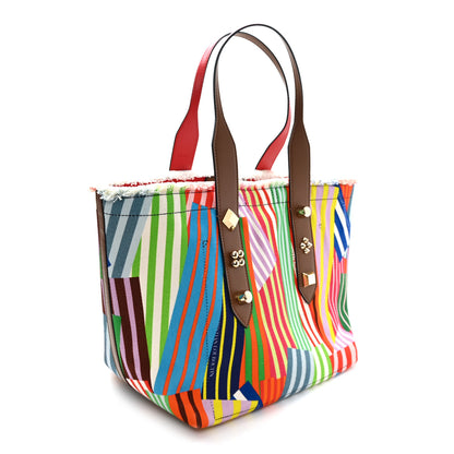 Christian Louboutin Canvas Printed Medium Frangibus Tote Multicolor Coconut 3 of 11