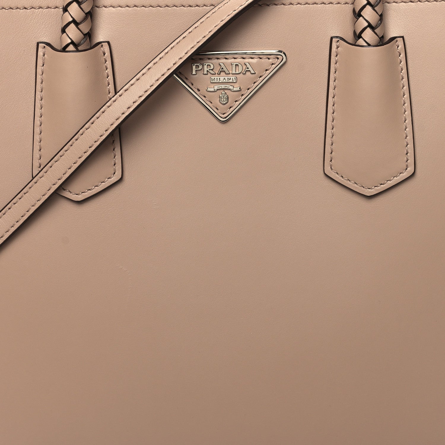 Prada City Calfskin Braided Medium Double Bag Cammeo 7 of 10