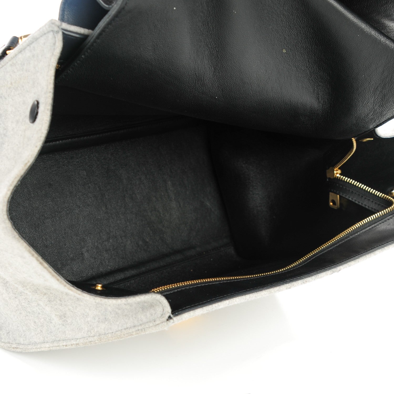 Celine Felt Smooth Calfskin Medium Trapeze Pearl Grey 6 of 8