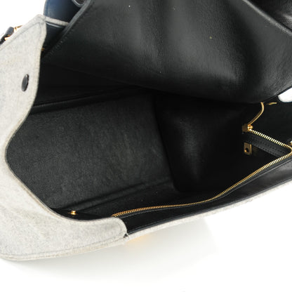 Celine Felt Smooth Calfskin Medium Trapeze Pearl Grey 6 of 8