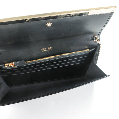 Jimmy Choo Patent Milla Wallet on Chain Black 5 of 7