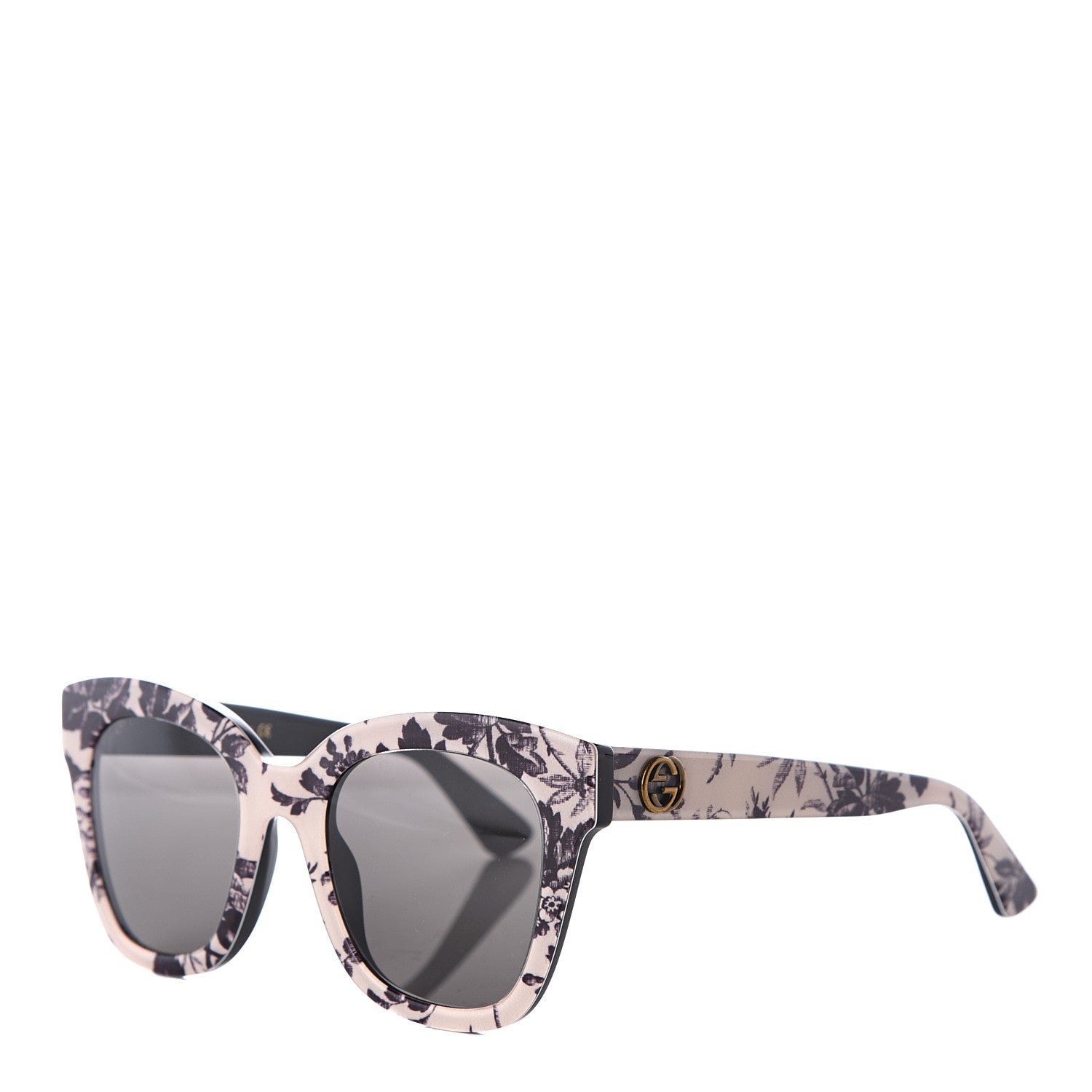 Gucci Acetate Herbarium Print Square Frame Sunglasses GG0029S White 1 of 7