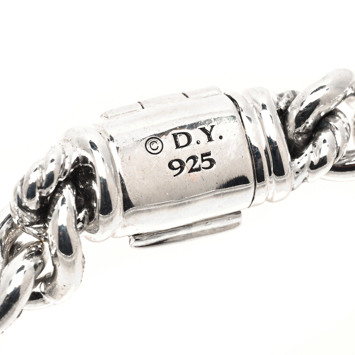David Yurman Sterling Silver Diamond Petite Pave Curb Link Bracelet 4 of 4