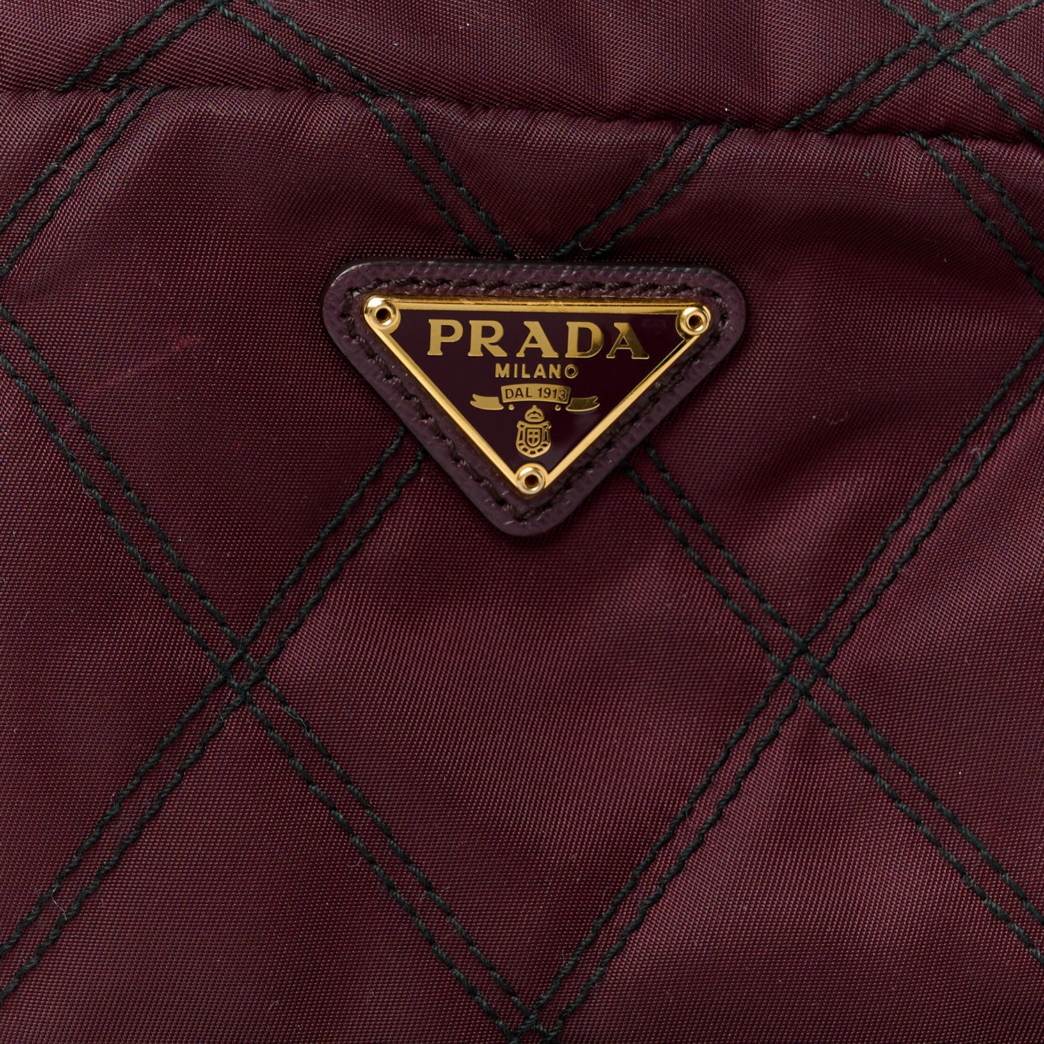 Prada Tessuto Nylon Saffiano Impunturato Quilted Wristlet Granato 8 of 10