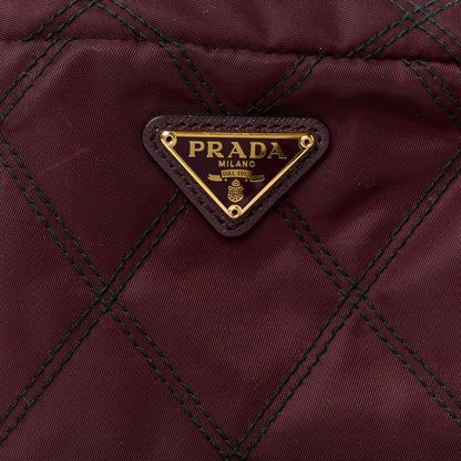 Prada Tessuto Nylon Saffiano Impunturato Quilted Wristlet Granato 8 of 10