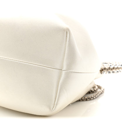 Jimmy Choo Satin Crystal Embellished Bon Bon Bucket Bag White 10 of 12