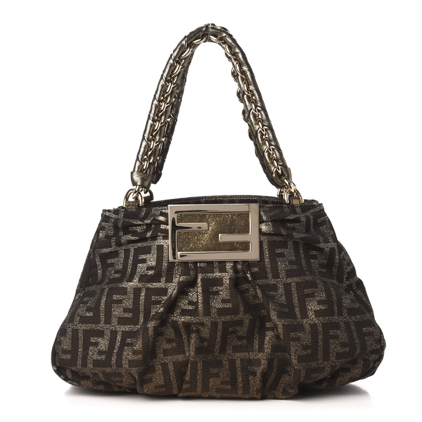 Metallic Lurex Zucca Small Mia Tote Tobacco