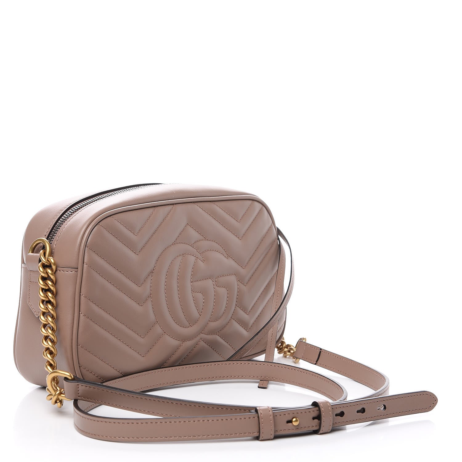 Gucci Calfskin Matelasse Small GG Marmont Chain Shoulder Bag Porcelain Rose 2 of 10