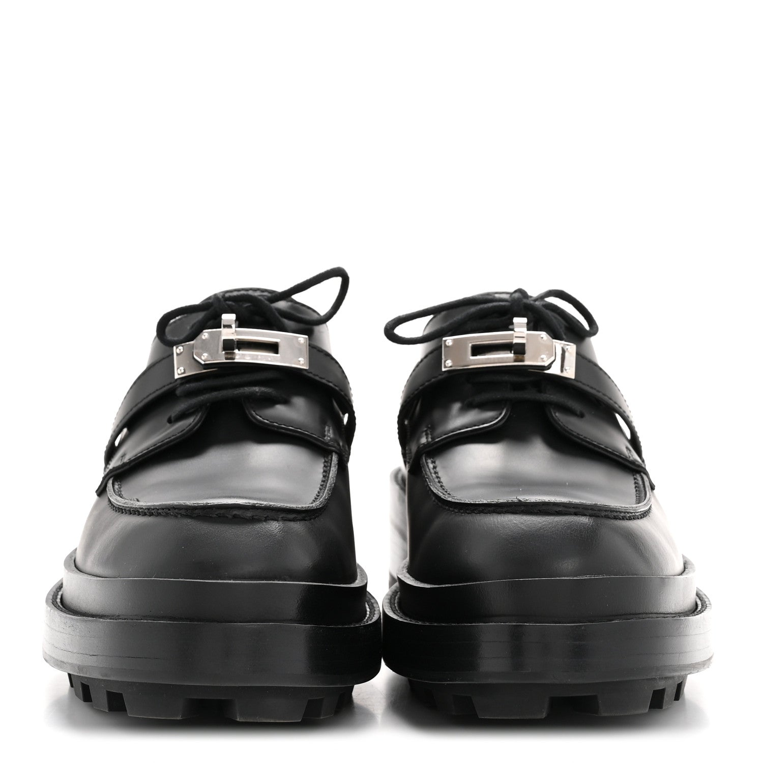 Hermes Glossed Calfskin First Oxford 37 Black 6 of 22