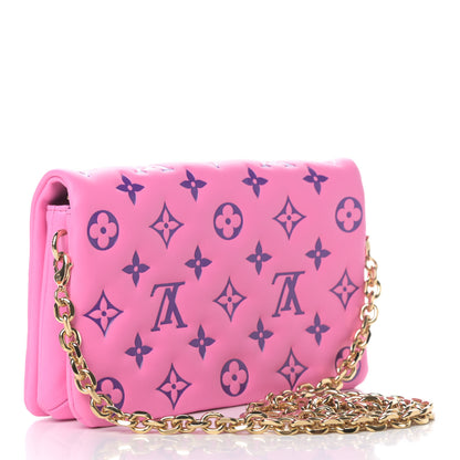 Louis Vuitton Lambskin Embossed Monogram Vuittamins Pochette Coussin Rose Violet 2 of 6