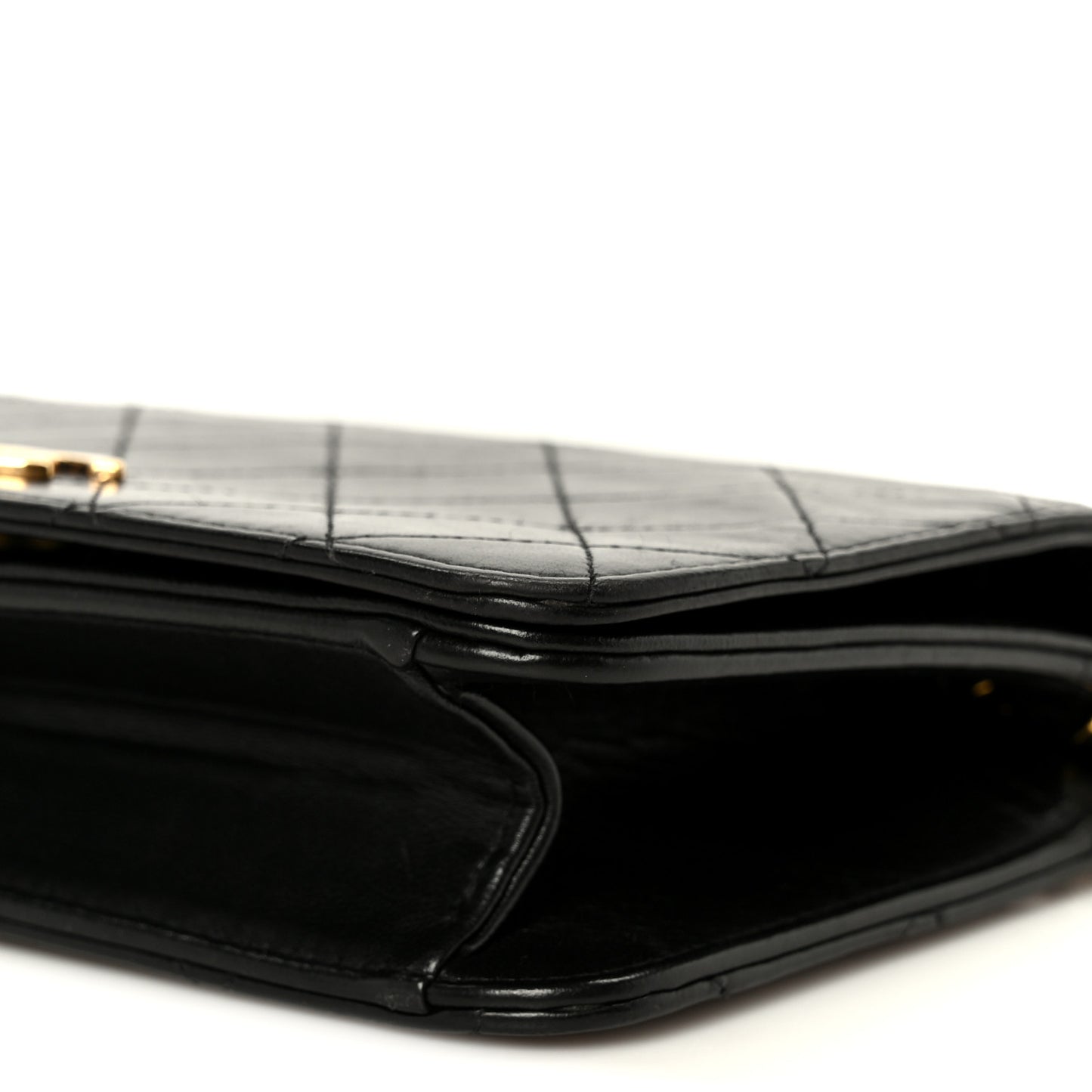 Lambskin Quilted Small Single Flap Bag Black