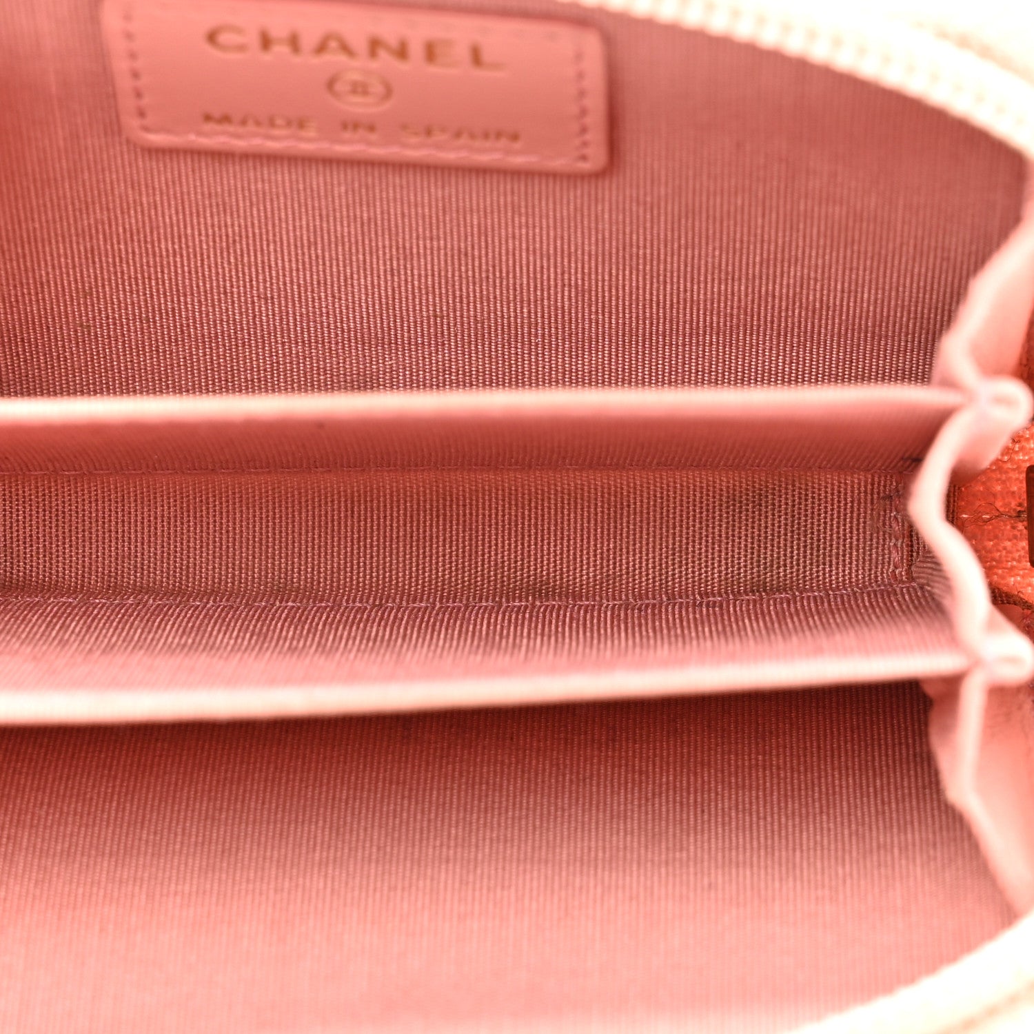 Chanel Caviar Quilted Boy Zip Around Coin Purse Wallet Light Pink 5 of 13