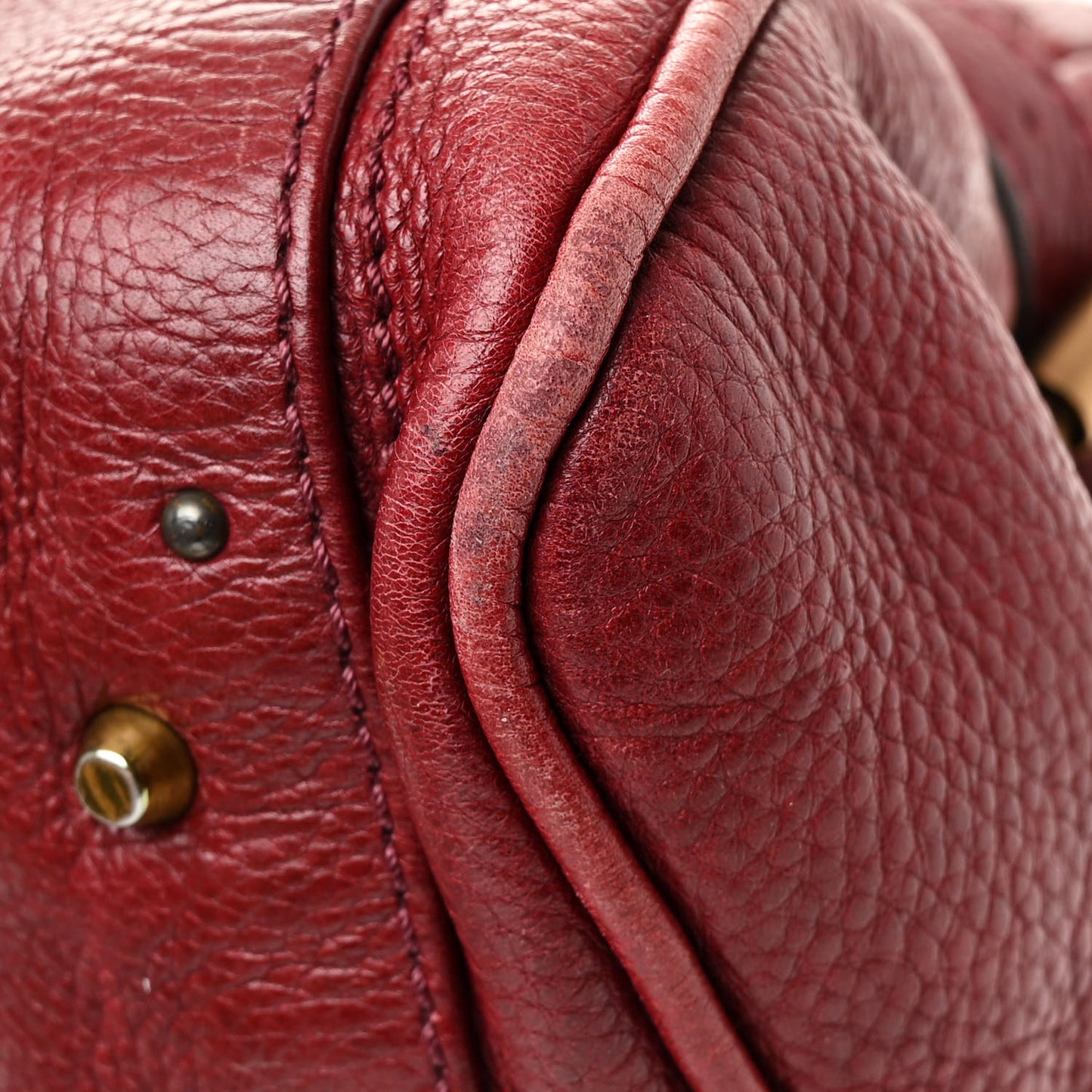 Calfskin Medium Paddington Satchel Dark Red