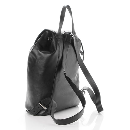 Prada Soft Calfskin Cinch Backpack Black 3 of 7