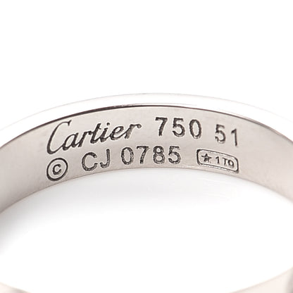 Cartier 18K White Gold 3.5mm LOVE Wedding Band Ring 51 5.75 4 of 4
