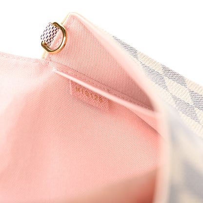 Louis Vuitton Damier Azur Pochette Felicie Chain Wallet Rose Ballerine 6 of 9