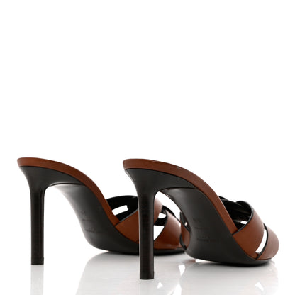 Saint Laurent Calfskin Tribute 85 Slide Sandals 38 Amber 4 of 11